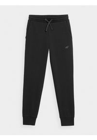 4f - 4F Spodnie dresowe joggery dziewczęce 122 (6-7 lat). Okazja: na co dzień. Kolor: czarny. Materiał: dresówka. Sezon: lato. Styl: casual