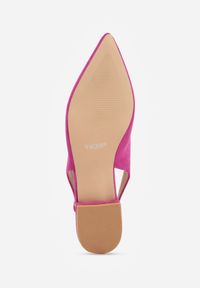 Born2be - Fuksjowe Sandały Vices ze Skórzaną Wkładką i Noskiem w Szpic Anniles. Okazja: na spacer, na spotkanie biznesowe, do pracy. Zapięcie: pasek. Kolor: różowy. Materiał: skóra. Sezon: lato. Obcas: na obcasie. Styl: biznesowy, elegancki, klasyczny. Wysokość obcasa: niski #8