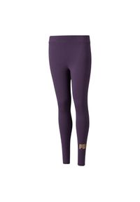 Puma - Legginsy Dziecięce Logo ESS+. Kolor: fioletowy. Styl: sportowy