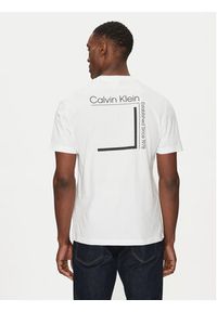 Calvin Klein T-Shirt Linear Box Logo K10K114152 Biały Regular Fit. Kolor: biały. Materiał: bawełna #3