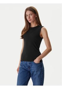 Calvin Klein Jeans Top LV047B265G Czarny Slim Fit. Kolor: czarny. Materiał: bawełna #1