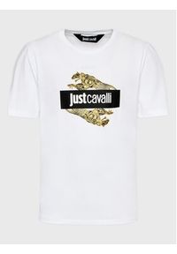 Just Cavalli T-Shirt 74OBHF07 Biały Regular Fit. Kolor: biały. Materiał: bawełna #5