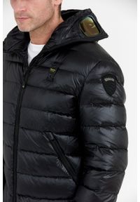 Blauer USA - BLAUER Czarna puchowa kurtka Enrique z goglami. Kolor: czarny. Materiał: puch #5