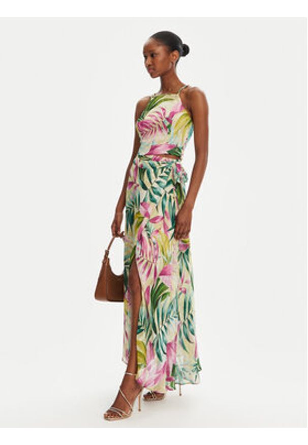 Guess Spódnica midi W5GD66 WH9Z2 Zielony Regular Fit. Kolor: zielony. Materiał: syntetyk