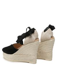 Manebi Espadryle Heart-Shaped Wedge Espadrilles K 1.0 WH Czarny. Kolor: czarny. Materiał: zamsz, skóra #6