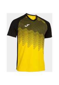 Męska koszulka Joma Tiger VI Żółto-Czarna XS. Kolor: wielokolorowy, żółty, czarny. Materiał: mesh. Sport: piłka nożna