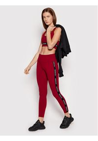 Guess Legginsy V2RB11 KABR0 Bordowy Slim Fit. Kolor: czerwony. Materiał: bawełna #4