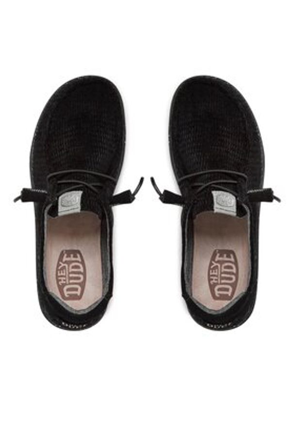 Hey dude - Hey Dude Półbuty Wendy Wave Corduroy 40195-001 Czarny. Kolor: czarny. Materiał: materiał