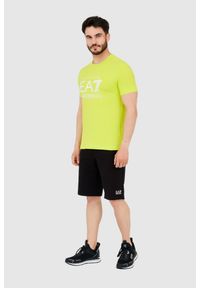 EA7 Emporio Armani - EA7 Zielony męski t-shirt z dużym białym logo, Rozmiar S. Kolor: zielony