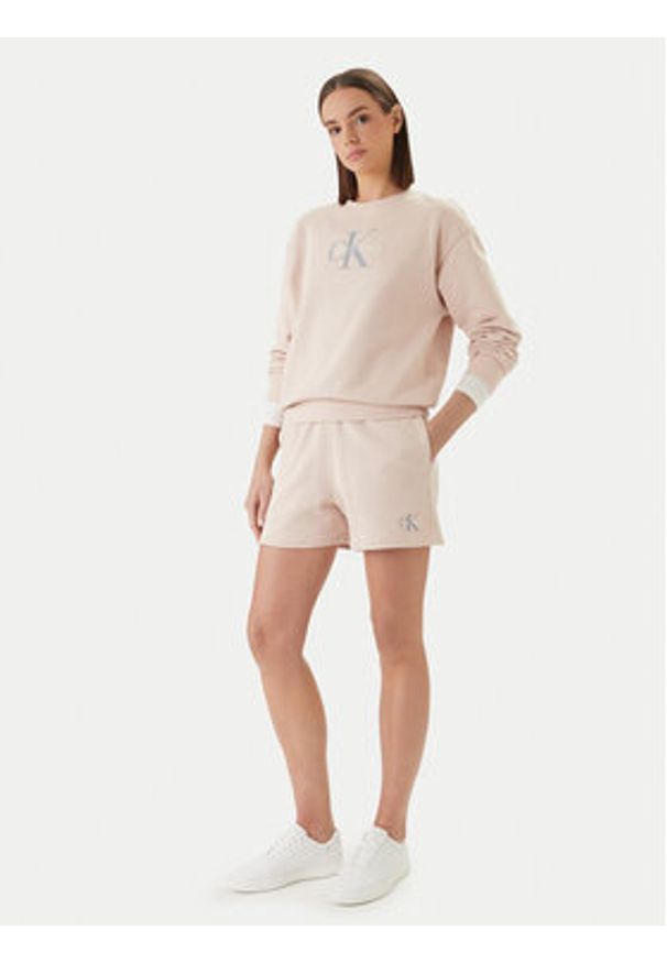 Calvin Klein Jeans Bluza LV047B234G Beżowy Relaxed Fit. Kolor: beżowy. Materiał: bawełna