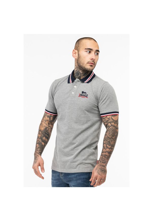 Polo Lonsdale Occumster. Typ kołnierza: polo. Kolor: wielokolorowy, niebieski, szary. Styl: sportowy