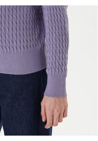 TOMMY HILFIGER - Tommy Hilfiger Sweter Fine WW0WW44993 Fioletowy Regular Fit. Kolor: fioletowy. Materiał: bawełna #3