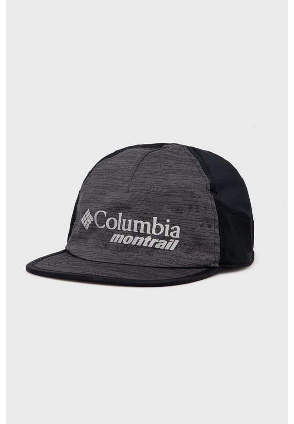 columbia - Columbia czapka Montrail Running kolor czarny z nadrukiem. Kolor: czarny. Materiał: syntetyk, skóra, włókno. Wzór: nadruk
