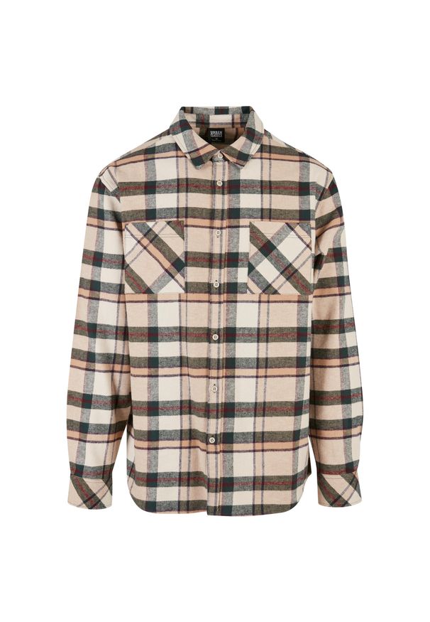 Koszula w kratę Urban Classics Mountain. Kolor: beżowy, wielokolorowy, zielony