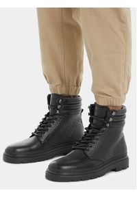 Calvin Klein Trapery Combat Boot Mono HM0HM01211 Czarny. Kolor: czarny. Materiał: skóra #3