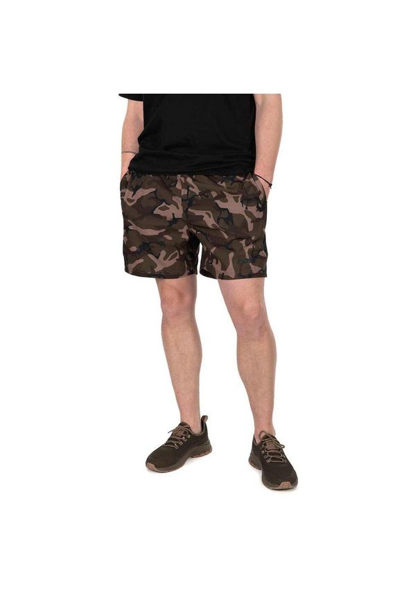 FOX - Spodenki Szorty Wędkarskie Męskie Fox Camo Black Swim Shorts. Kolor: wielokolorowy