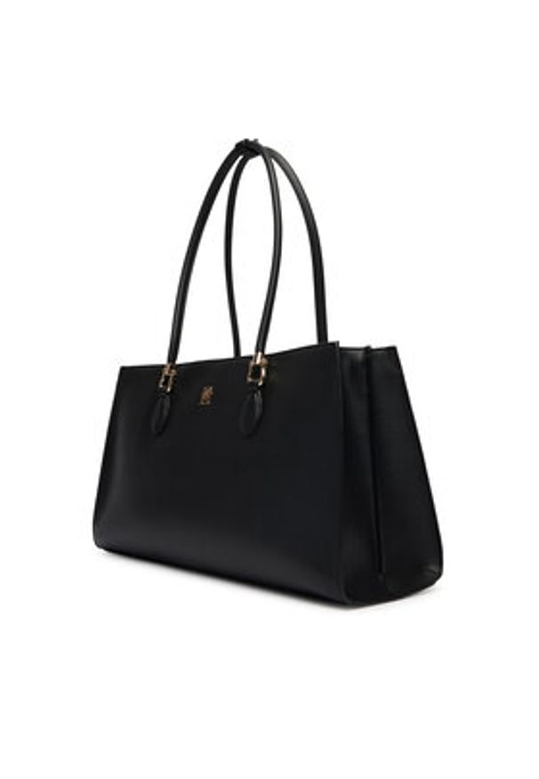TOMMY HILFIGER - Tommy Hilfiger Torebka Th Grace Satchel AW0AW18750 Czarny. Kolor: czarny. Materiał: skórzane
