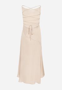 Born2be - Beżowa Asymetryczna Sukienka Vices z Odkrytymi Plecami i Gorsetowym Wiązaniem Natifalia. Typ kołnierza: dekolt gorset. Kolor: beżowy. Typ sukienki: asymetryczne, gorsetowe. Styl: elegancki #5