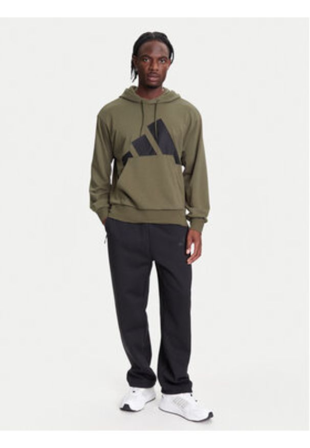 Adidas - adidas Bluza Essentials Big Logo JE8892 Khaki Regular Fit. Kolor: brązowy. Materiał: syntetyk, bawełna