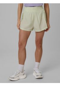 4f - 4F Spodenki treningowe szybkoschnące damskie - zielone L. Stan: podwyższony. Kolor: zielony. Materiał: tkanina. Sport: fitness #2