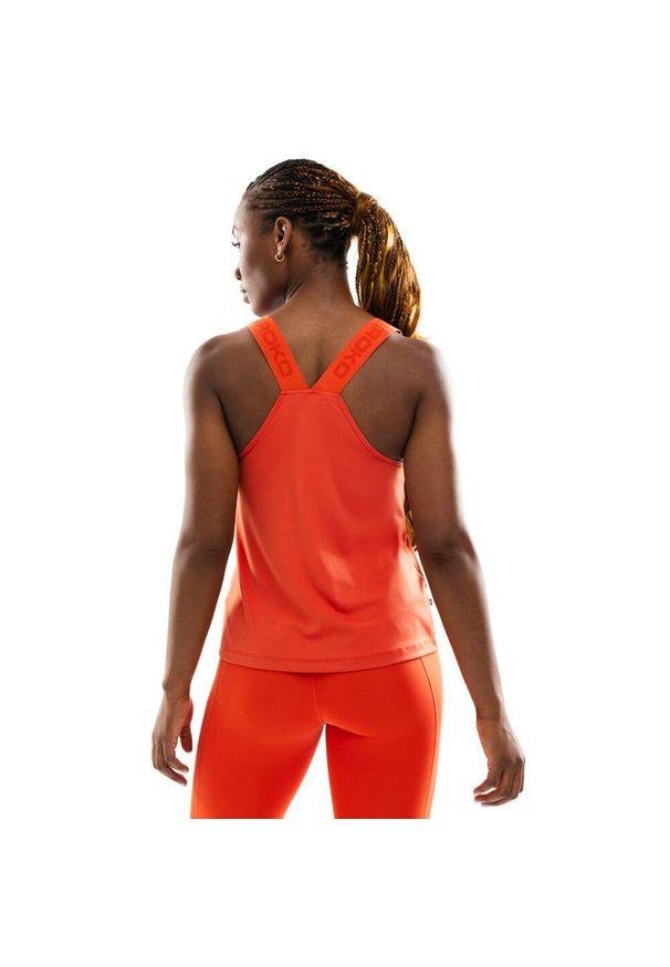 SIROKO - Damska koszulka treningowa tank top Fitness Siroko Hart. Kolor: czerwony. Materiał: tkanina. Długość rękawa: na ramiączkach. Sport: fitness