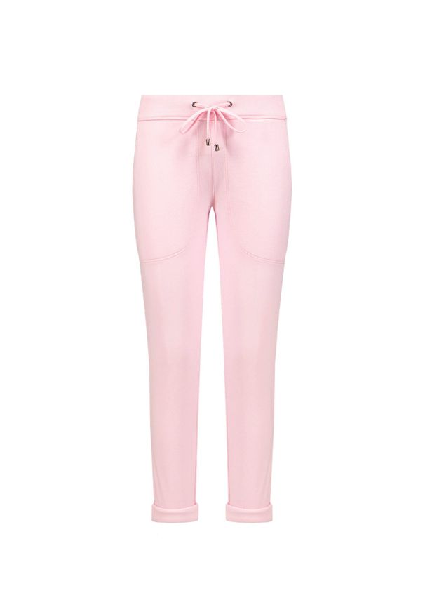 Juvia - Spodnie JUVIA FLEECE TURN-UP. Kolor: różowy. Materiał: dresówka, bawełna, prążkowany. Wzór: aplikacja