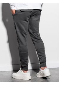 Ombre Clothing - Spodnie męskie dresowe joggery P901 - grafitowe - XXL. Kolor: szary. Materiał: dresówka #3
