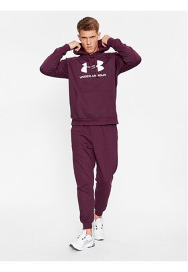 Under Armour Bluza Ua Rival Fleece Logo Hd 1379758 Bordowy Loose Fit. Kolor: czerwony. Materiał: bawełna