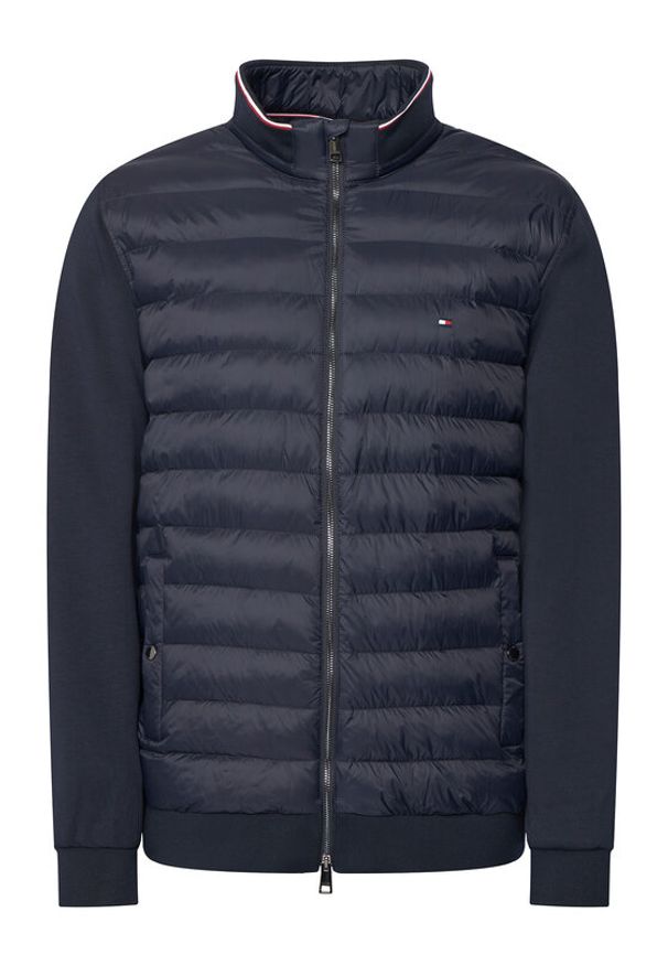 TOMMY HILFIGER - Tommy Hilfiger Kurtka przejściowa Mix Media Ess MW0MW41329 Granatowy Regular Fit. Kolor: niebieski. Materiał: bawełna