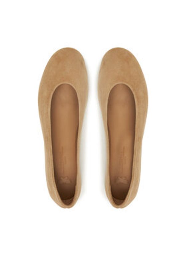 Weekend Max Mara Baleriny Todisuede 2525526074600 Beżowy. Kolor: beżowy. Materiał: skóra, zamsz