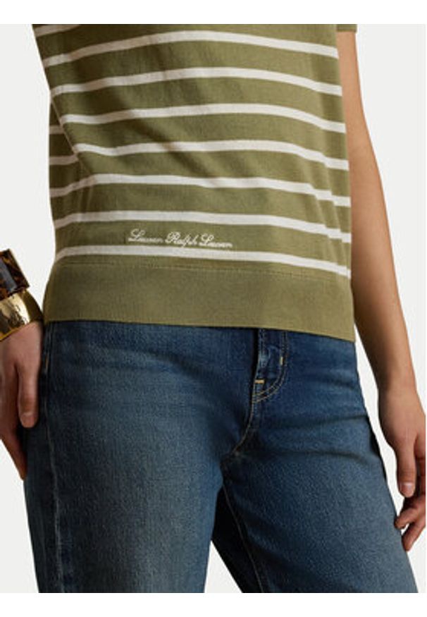 Lauren Ralph Lauren - LAUREN RALPH LAUREN T-Shirt Eyelah 200P13973001 Zielony Regular Fit. Kolor: zielony. Materiał: bawełna