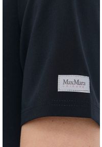 Max Mara Leisure t-shirt damski kolor granatowy. Okazja: na co dzień. Kolor: niebieski. Materiał: dzianina. Styl: casual #4