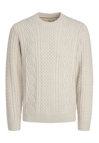 Jack & Jones Sweter Blusean 12283486 Beżowy Regular Fit. Kolor: beżowy. Materiał: bawełna #4