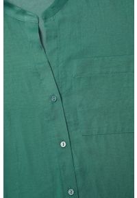 mango - Mango Koszula Jun damska kolor zielony relaxed z kołnierzykiem klasycznym. Typ kołnierza: kołnierzyk klasyczny. Kolor: zielony. Długość rękawa: krótki rękaw. Długość: krótkie. Styl: klasyczny #2