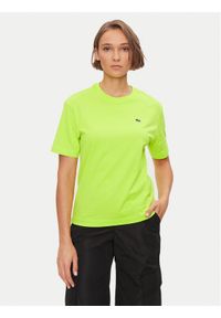 Lacoste T-Shirt TF7215 Żółty Loose Fit. Kolor: żółty. Materiał: bawełna