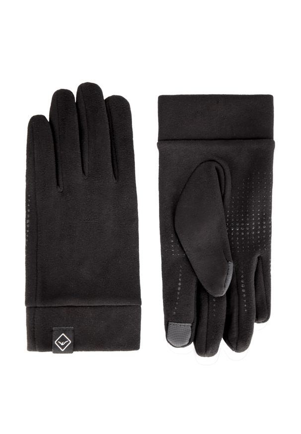 Volcano - Rękawiczki polarowe H-WILLIAM. Kolor: czarny. Materiał: polar. Wzór: gładki, kropki. Styl: wizytowy, klasyczny, casual, sportowy