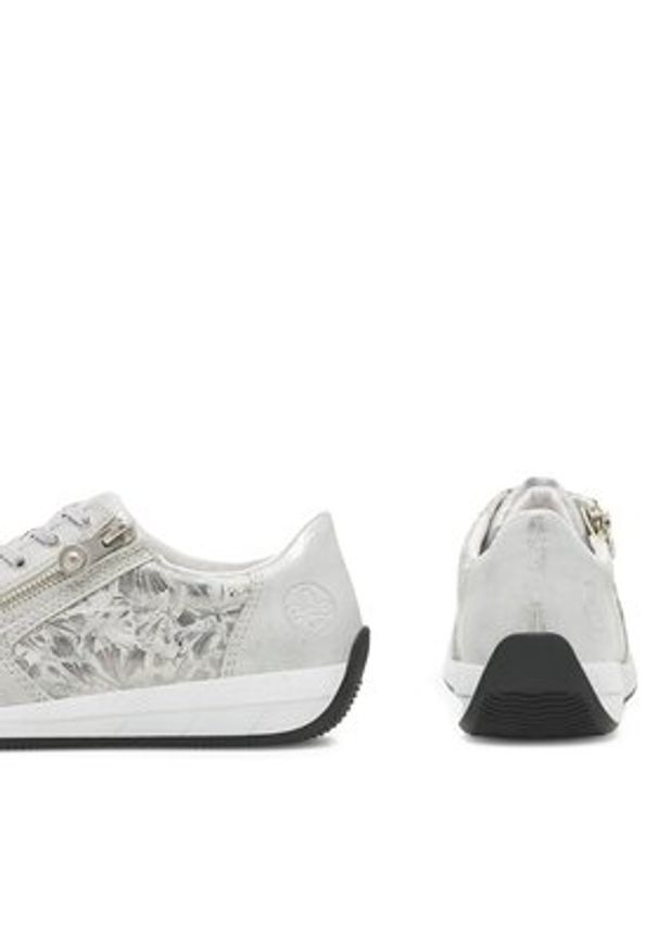Rieker Sneakersy N1112-80 Srebrny. Kolor: srebrny. Materiał: skóra