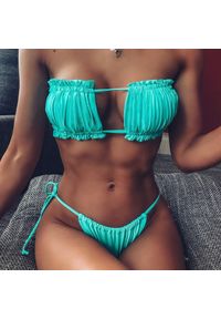 Intica - Bikini bandeau z regulowanymi ramiączkami na lato Jozien. Kolor: czarny. Materiał: materiał #11