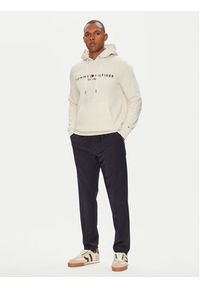 TOMMY HILFIGER - Tommy Hilfiger Bluza Logo MW0MW11599 Beżowy Regular Fit. Kolor: beżowy. Materiał: syntetyk, bawełna #5