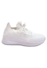 Damskie Wsuwane Sneakersy Cross Jeans LL2R4031C Białe. Okazja: na co dzień. Zapięcie: bez zapięcia. Kolor: biały. Materiał: materiał, tkanina. Szerokość cholewki: normalna #1
