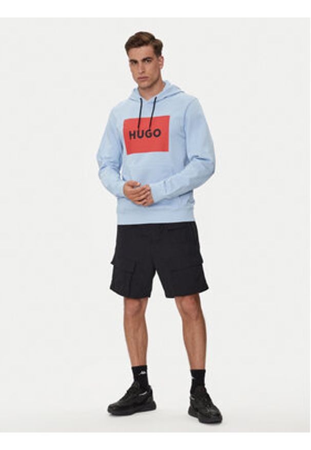 Hugo Bluza Duratschi223 50473168 Niebieski Regular Fit. Kolor: niebieski. Materiał: bawełna