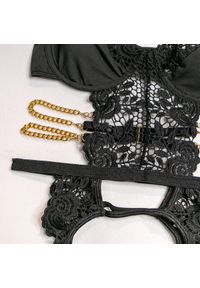 Intica - Komplet bielizny z koronkowym wykończeniem Lina. Kolor: czarny. Materiał: koronka. Wzór: koronka #8