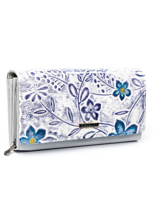 4U CAVALDI - Portfel damski 4U Cavaldi PN23-FL-BL-PURPLE biały. Kolor: biały