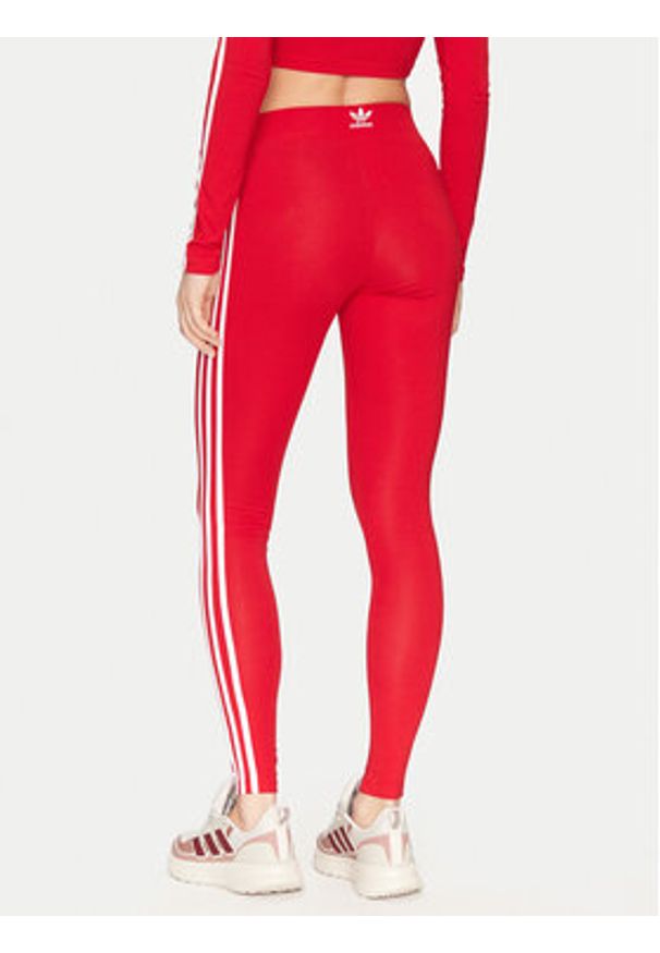 Adidas - adidas Legginsy Adicolor Classics 3-Stripes Leggings IB7382 Czerwony. Kolor: czerwony. Materiał: bawełna