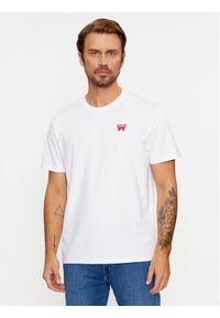 Wrangler T-Shirt Sign Off 112341126 Biały Regular Fit. Kolor: biały. Materiał: bawełna #1
