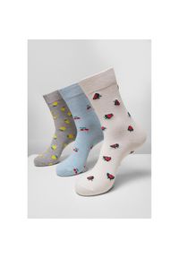 Pakiet 3 skarpet Urban Classics recycled yarn fruit. Kolor: szary, biały, wielokolorowy #1