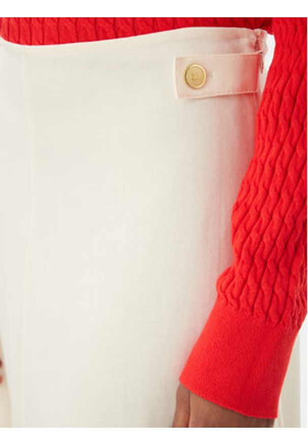 TOMMY HILFIGER - Tommy Hilfiger Spódnica midi WW0WW47886 Écru Regular Fit. Kolor: kremowy. Materiał: bawełna