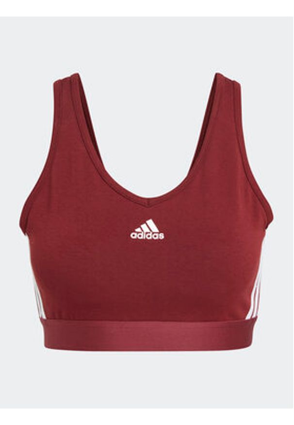 Adidas - adidas Bluzka Essentials 3-Stripes Crop Top With Removable Pads IK8320 Czerwony. Kolor: czerwony. Materiał: bawełna
