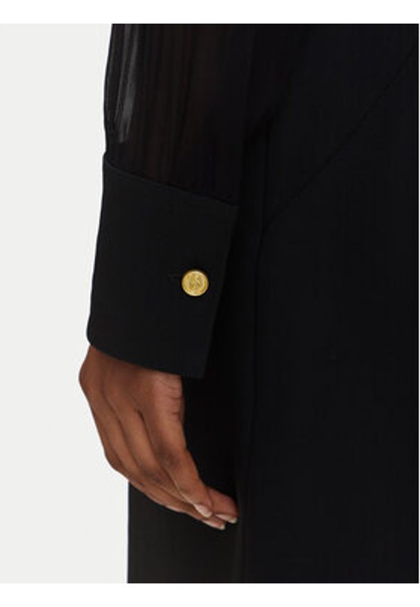 Karl Lagerfeld - KARL LAGERFELD Sukienka koszulowa A3W13020 Czarny Regular Fit. Typ kołnierza: dekolt w karo. Kolor: czarny. Materiał: wiskoza. Typ sukienki: koszulowe