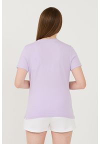 Guess - GUESS Lawendowy damski t-shirt bawełniany Icon Tee, Rozmiar S. Kolor: fioletowy. Materiał: bawełna #4